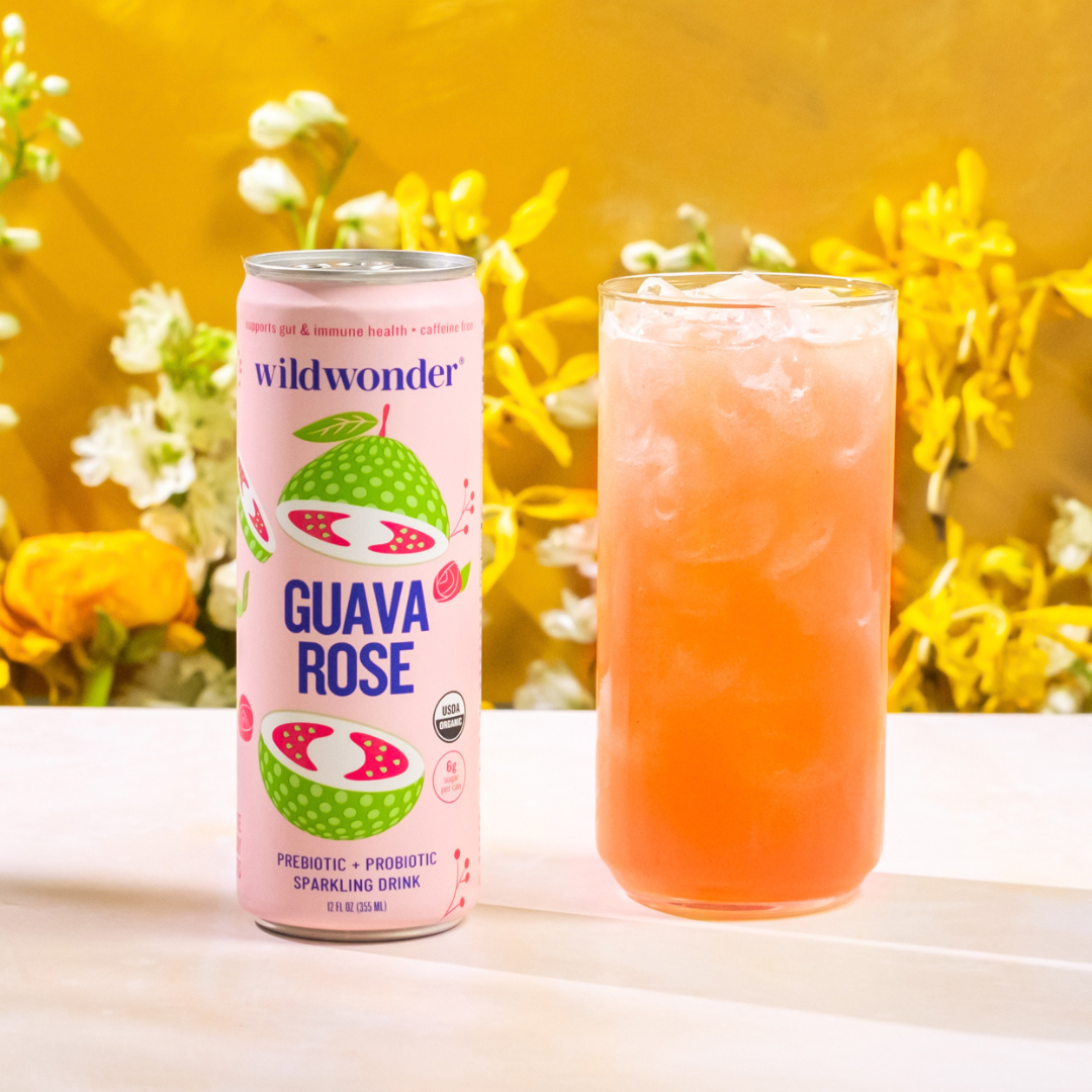 wildwonder - Guava Rose Sparkling Prebiotic + Probiotic Drink